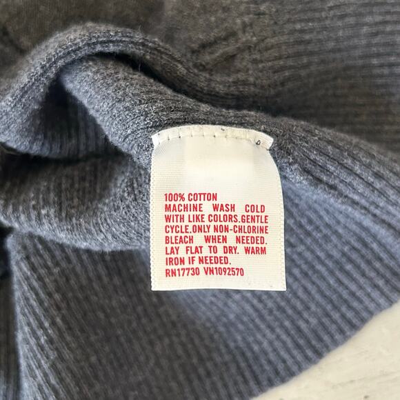 Vintage Mossimo cardigan knit short sleeve fitted Y2K pockets sweater gray S - Picture 13 of 14